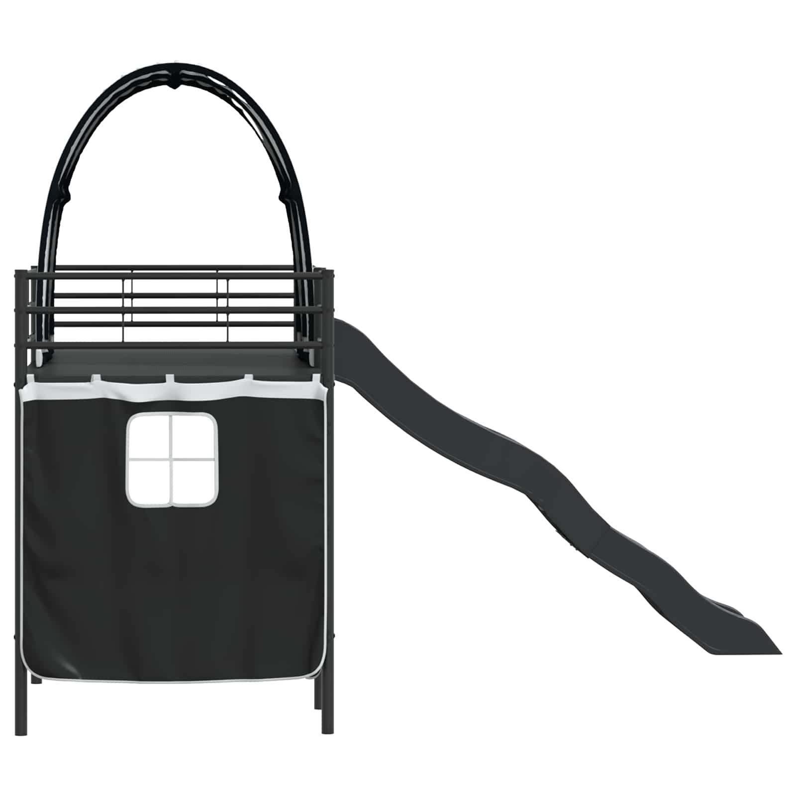 Estructura de litera para niños Liso Negro 75 x 190 cm Metal