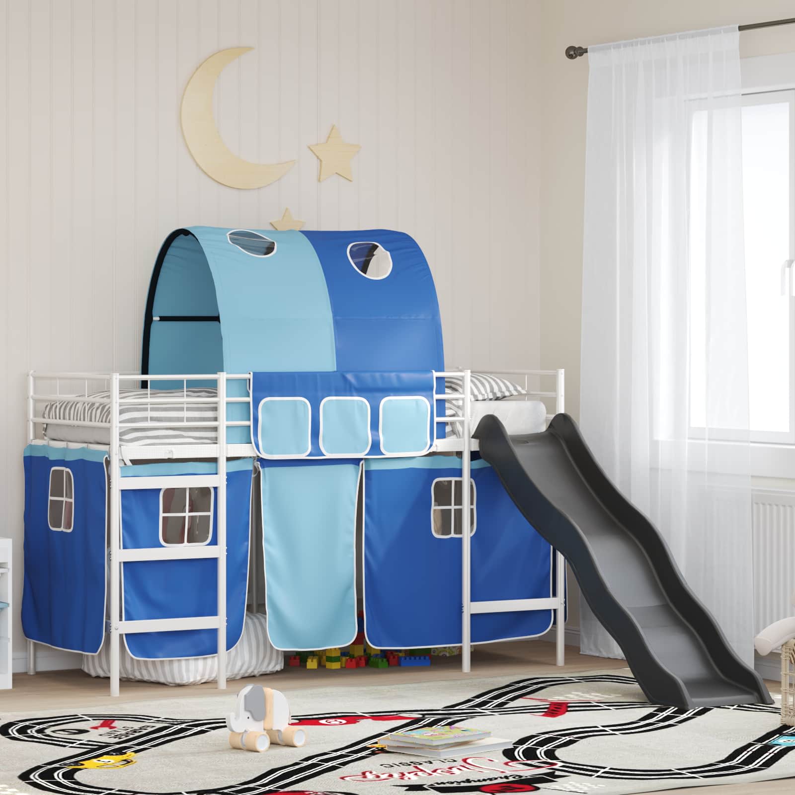 Estructura de litera para niños Liso Negro 75 x 190 cm Metal