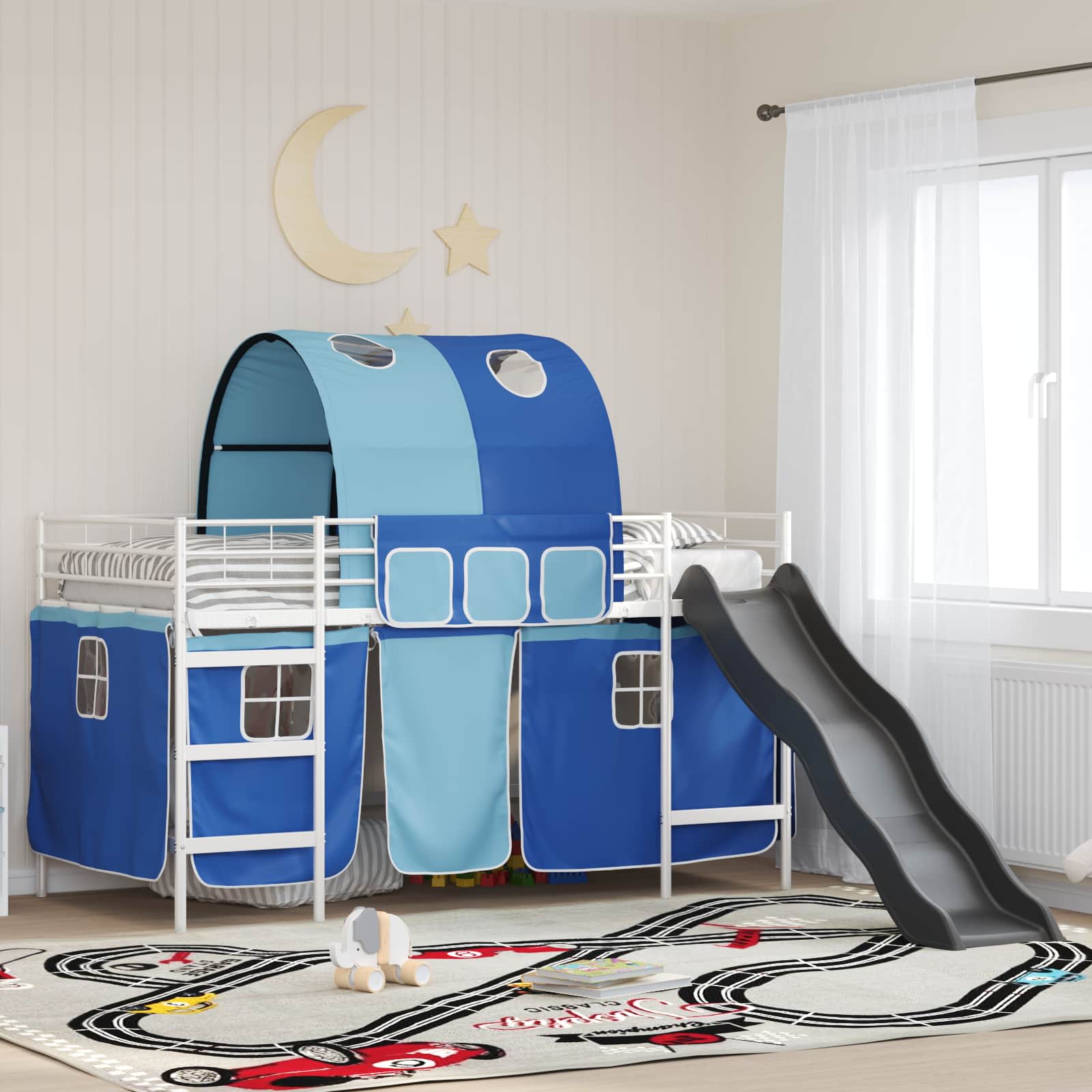 Estructura de litera para niños Liso Negro 75 x 190 cm Metal