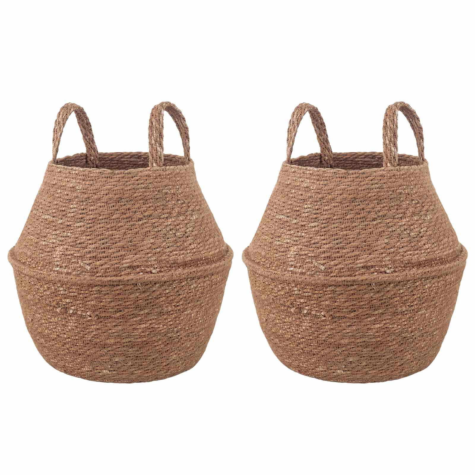 Maceta con asas 2 pcs Blanco Ø 22 x 20 cm 100% Hierba marina