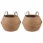 Maceta con asas 2 pcs Blanco Ø 22 x 20 cm 100% Hierba marina