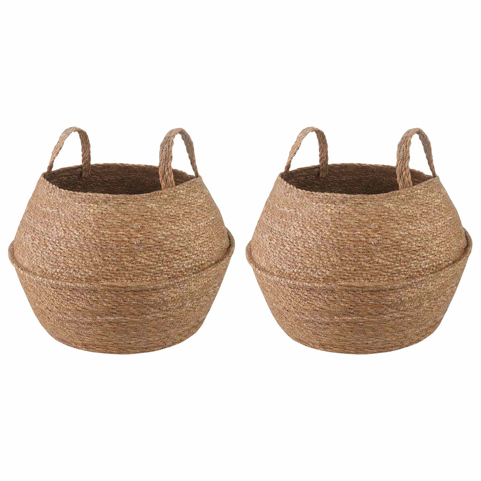 Maceta con asas 2 pcs Blanco Ø 22 x 20 cm 100% Hierba marina