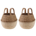 Maceta con asas 2 pcs Blanco Ø 22 x 20 cm 100% Hierba marina