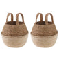 Maceta con asas 2 pcs Blanco Ø 22 x 20 cm 100% Hierba marina