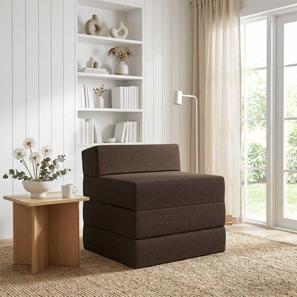 Blue Foldable Sofa Bed 200 x 70 x 10 cm Fabric