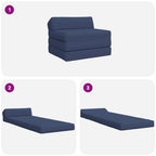 Sofá Cama Plegable Azul 200 x 70 x 10 cm Tela