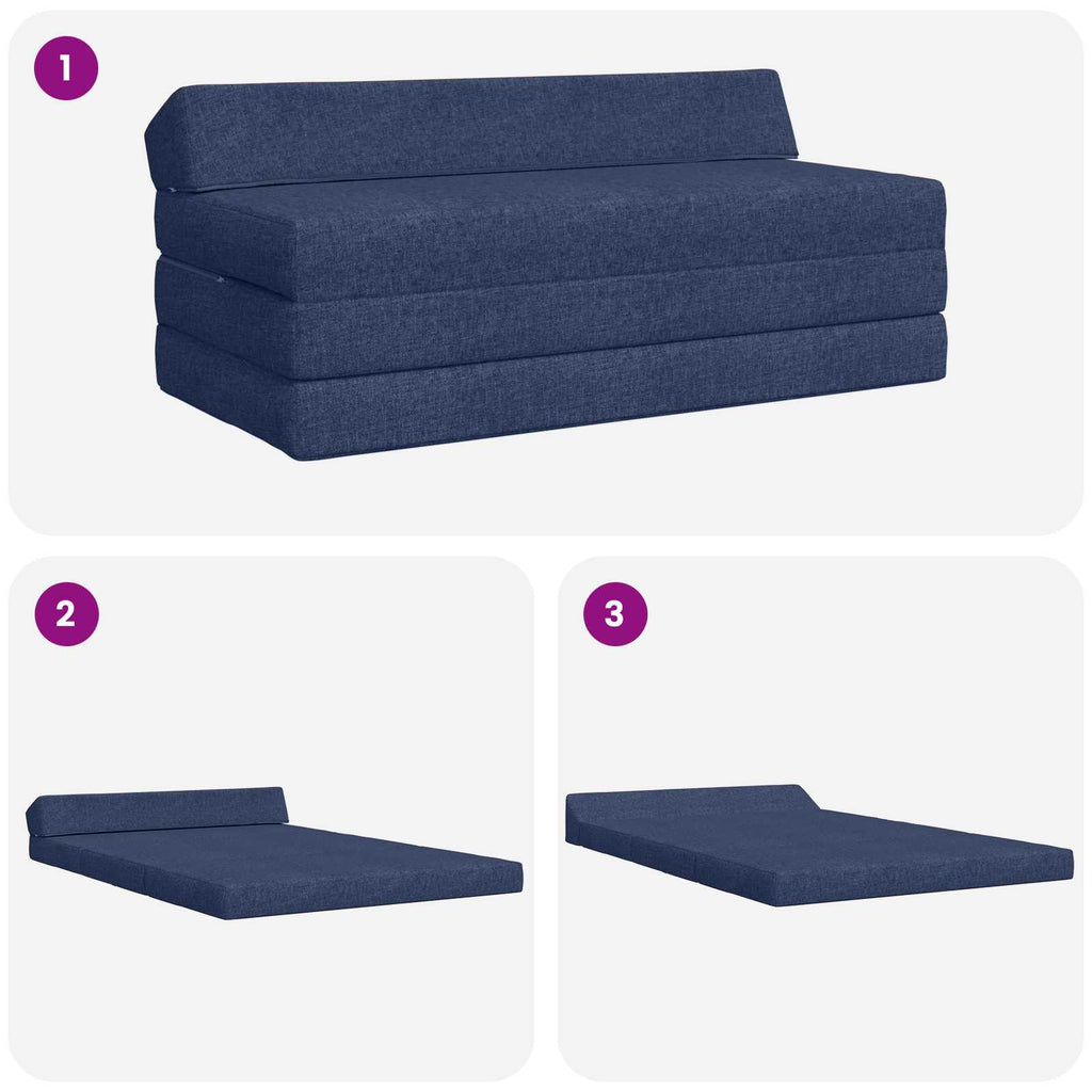 Sofá Cama Plegable Azul 120 x 60 x 49 cm Tela