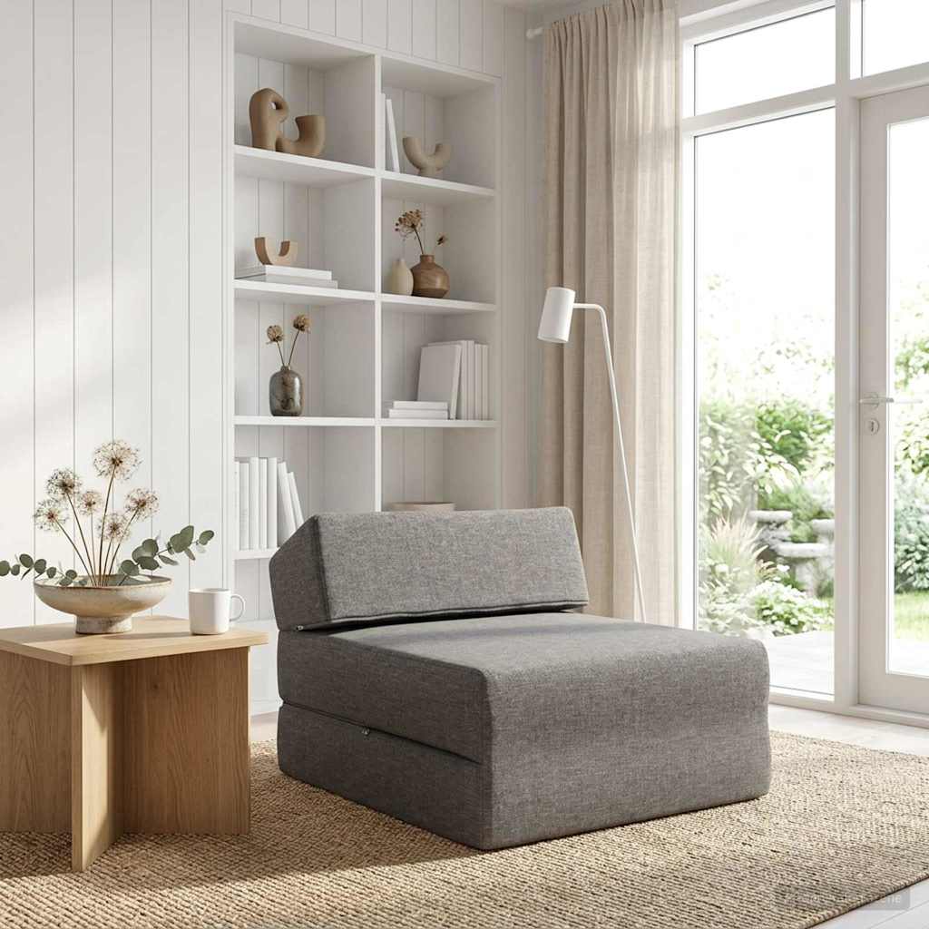 Blue Foldable Sofa Bed 60 x 70 x 41 cm Fabric