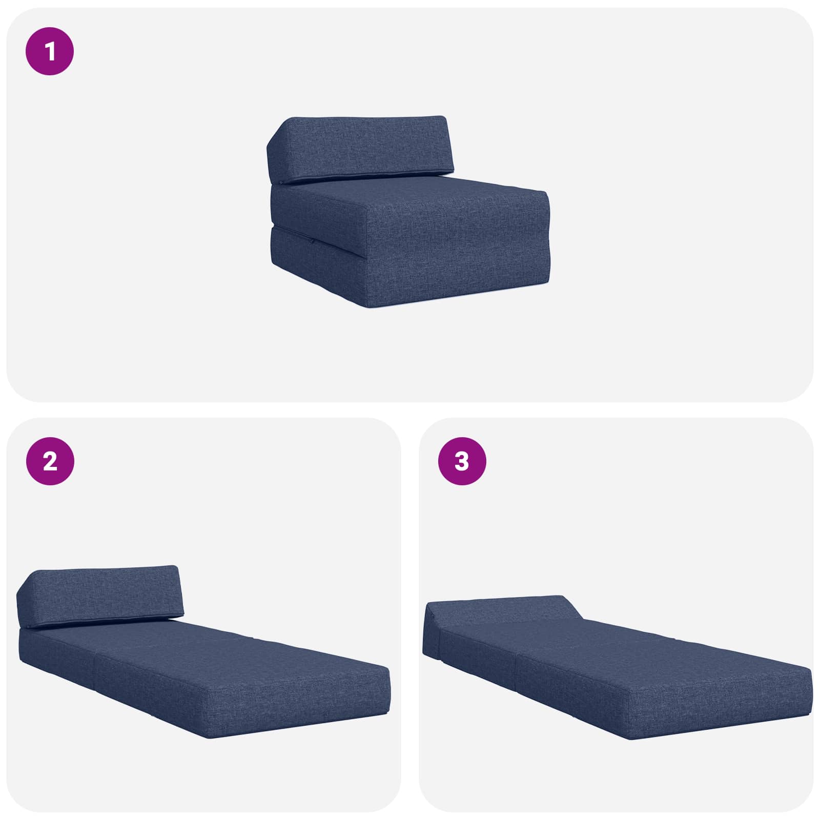 Sofá Cama Plegable Azul 60 x 70 x 41 cm Tela