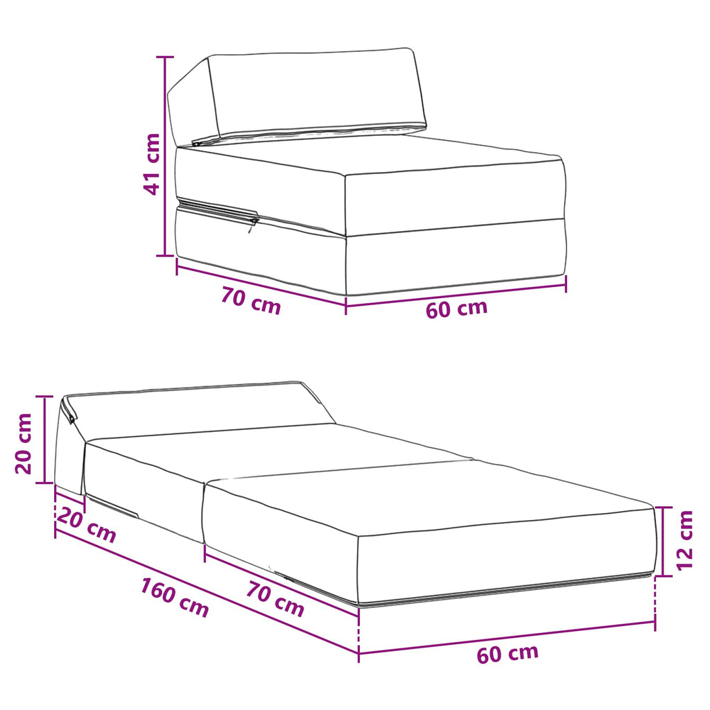 Sofá Cama Plegable Azul 60 x 70 x 41 cm Tela