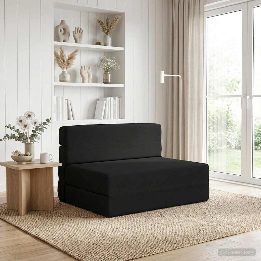 Blue Folding Sofa Bed 70 x 72 x 60 cm Fabric