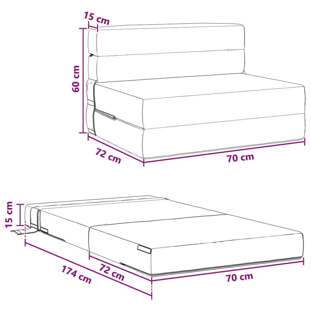 Sofá Cama Plegable Azul 70 x 72 x 60 cm Tela