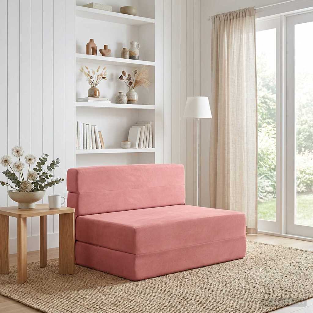 Blue Folding Sofa Bed 70 x 72 x 60 cm Fabric