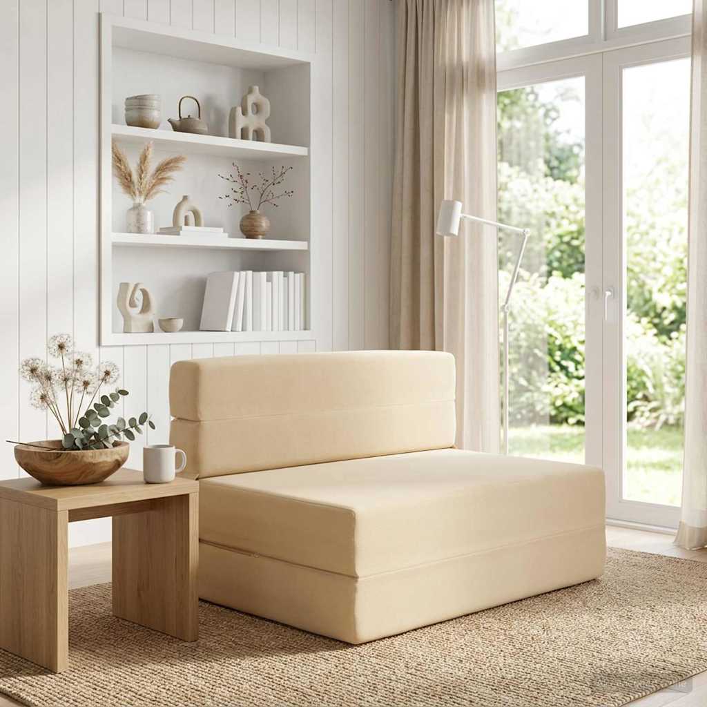 Blue Foldable Sofa Bed 100 x 80 x 60 cm Fabric