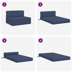 Sofá Cama Plegable Azul 100 x 80 x 60 cm Tela