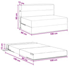 Sofá Cama Plegable Azul 100 x 80 x 60 cm Tela