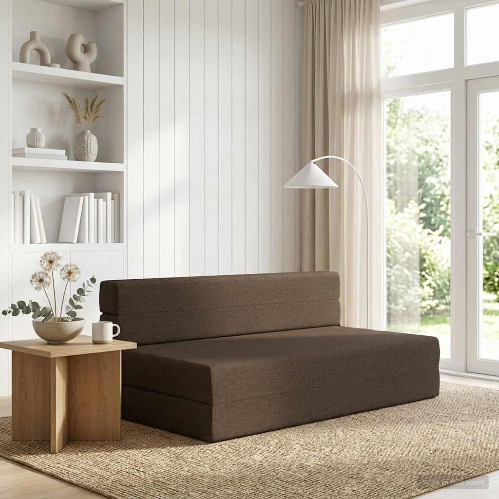 Blue Foldable Sofa Bed 100 x 80 x 60 cm Fabric