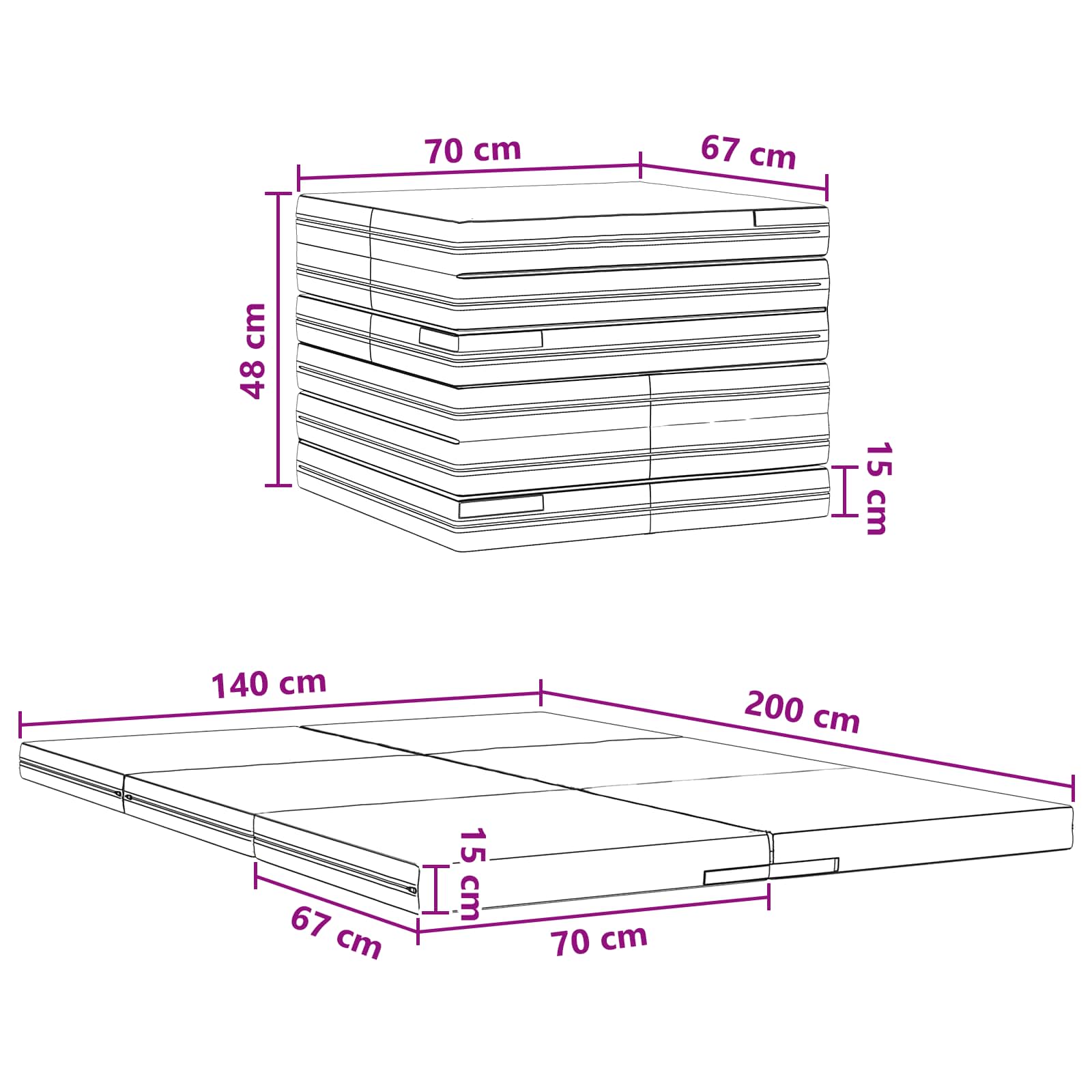 Sofá Cama Plegable 140 x 67 x 45 cm Azul