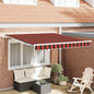 Toldo Retráctil Manual Naranja y Marrón 350 x 250 cm