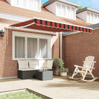 Toldo Retráctil Manual Naranja y Marrón 350 x 250 cm
