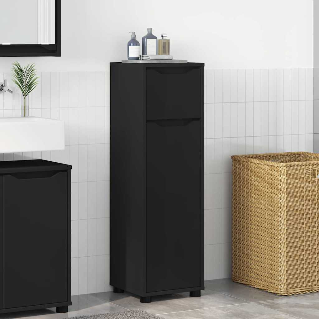 Concrete Gray Bathroom Cabinet with Drawer 30.5 x 30 x 101 cm
