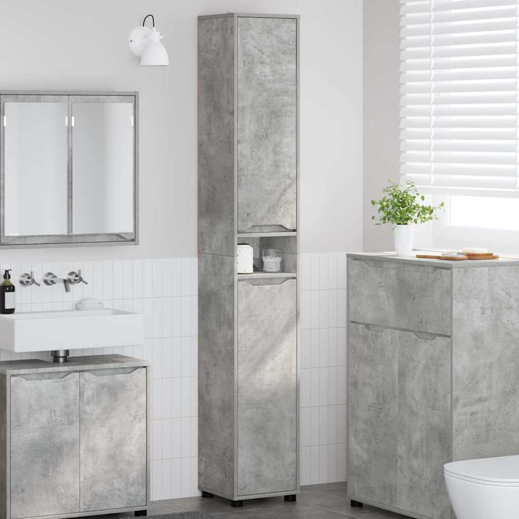 Bathroom Cabinet with glossy shelf 30.5 x 30 x 195 cm