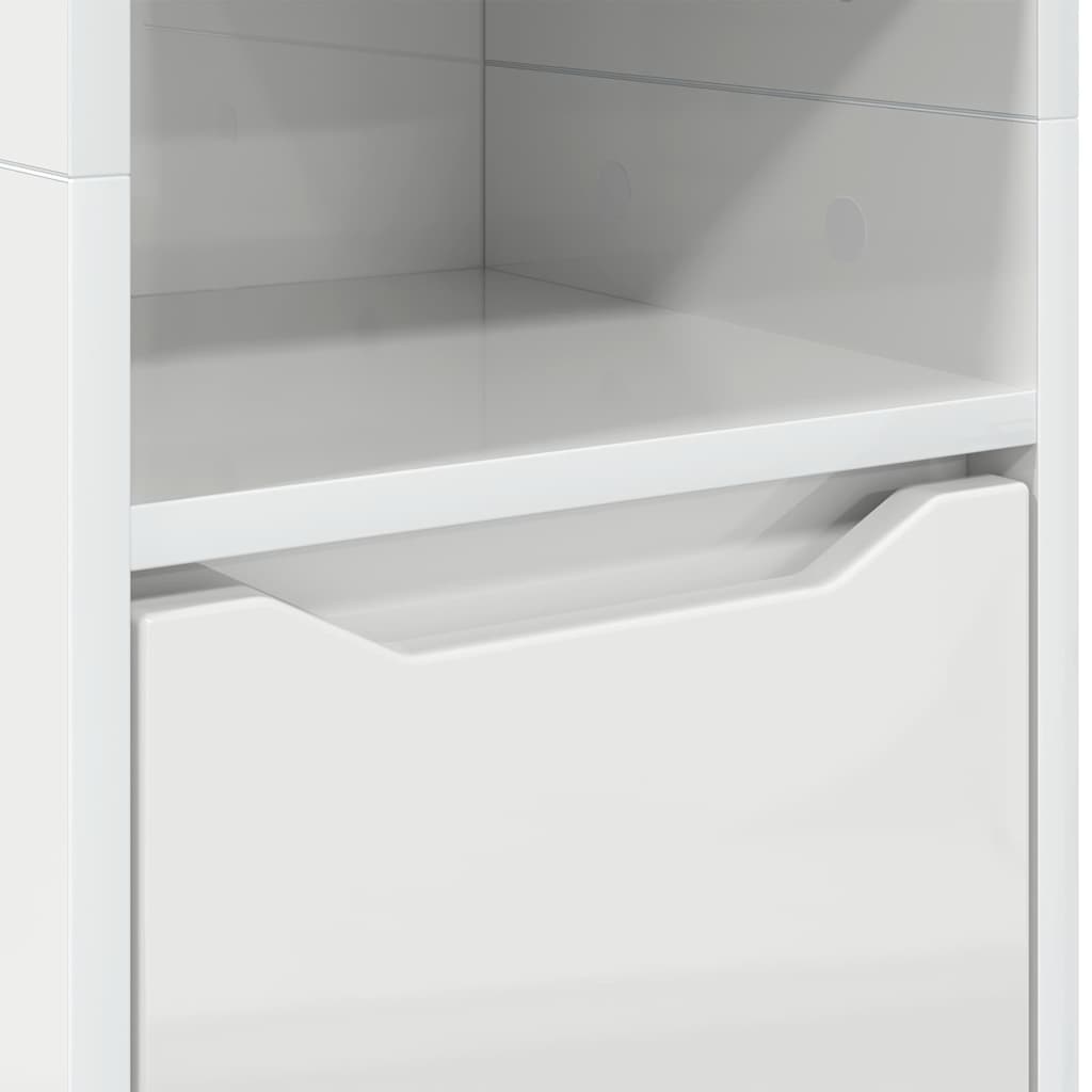 Gabinete de Baño con estante brillante 30,5 x 30 x 195 cm