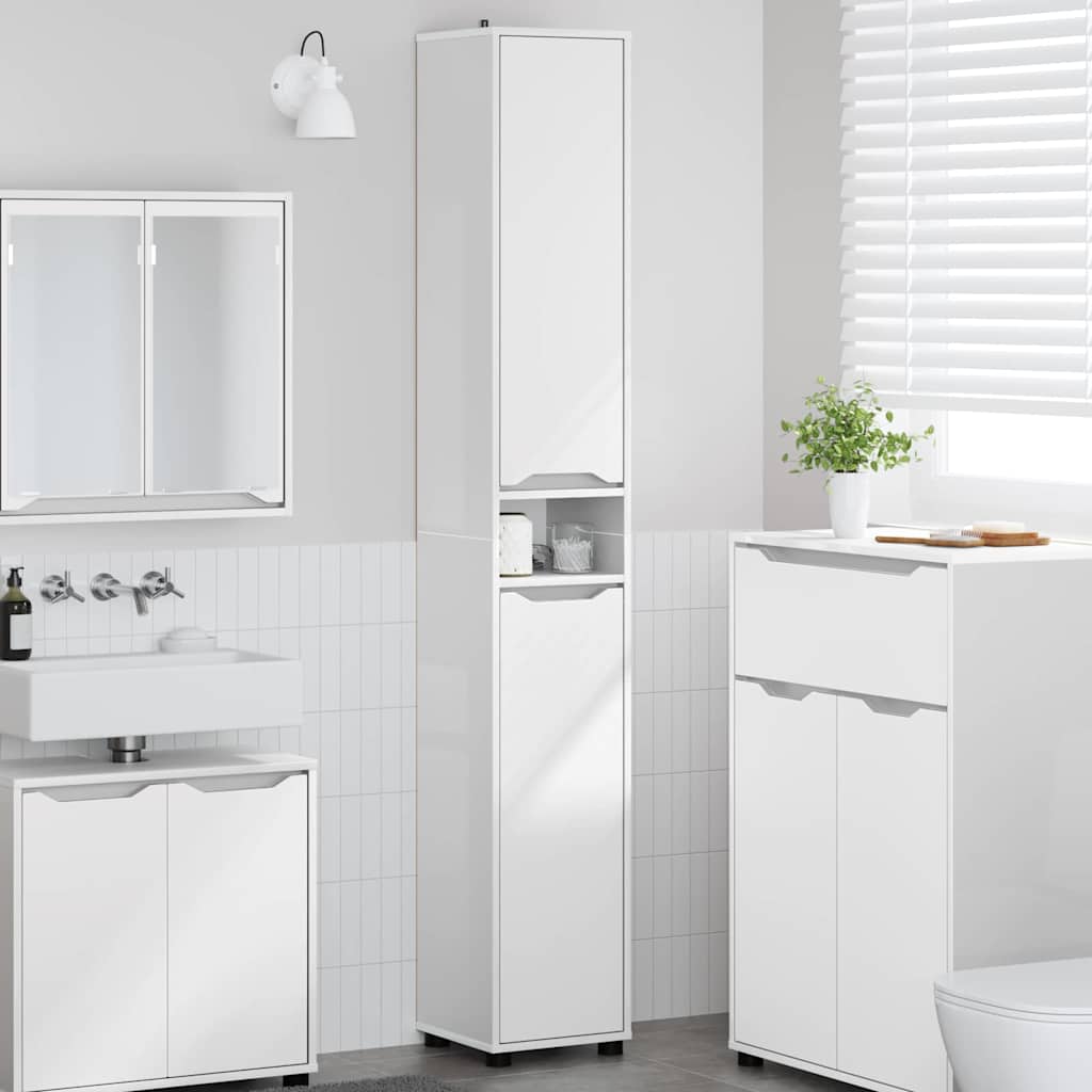 Gabinete de Baño con estante brillante 30,5 x 30 x 195 cm