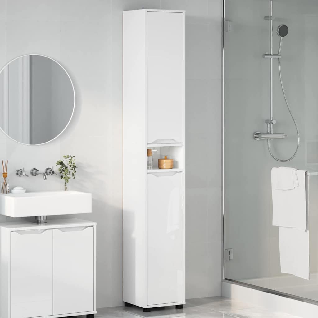 Gabinete de Baño con estante brillante 30,5 x 30 x 195 cm