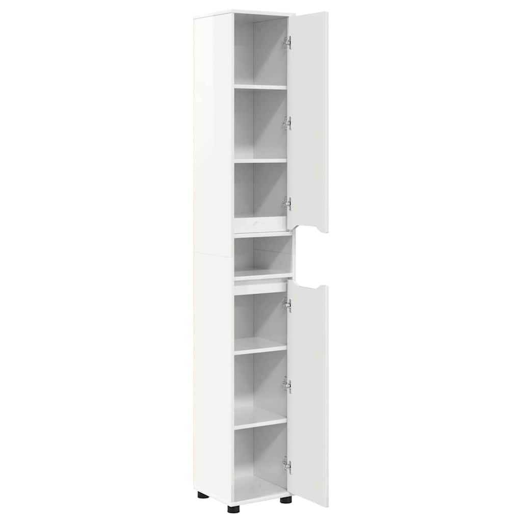 Gabinete de Baño con estante brillante 30,5 x 30 x 195 cm