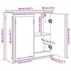 Armario con espejo de baño 60 x 20 x 60 cm Madera contrachapada