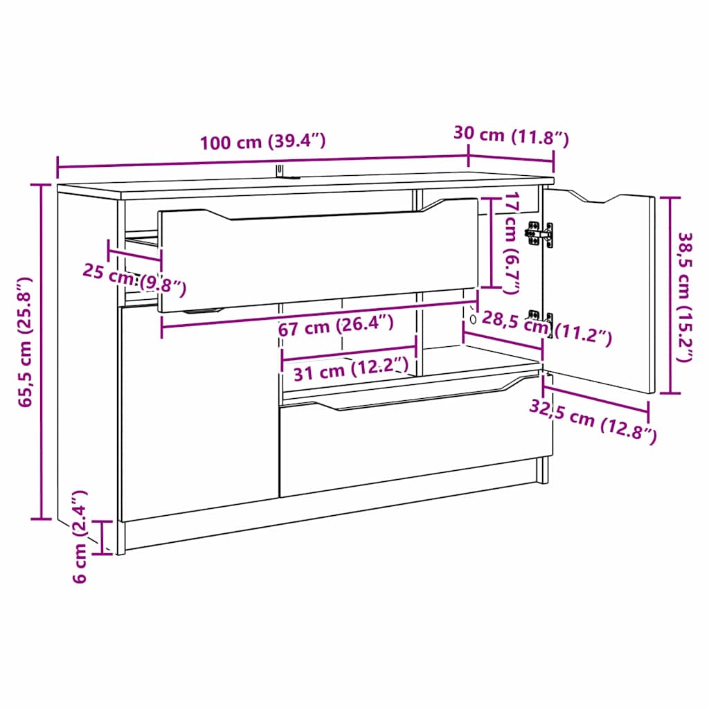 Vitrina brillante 100 x 30 x 65,6 Madera contrachapada