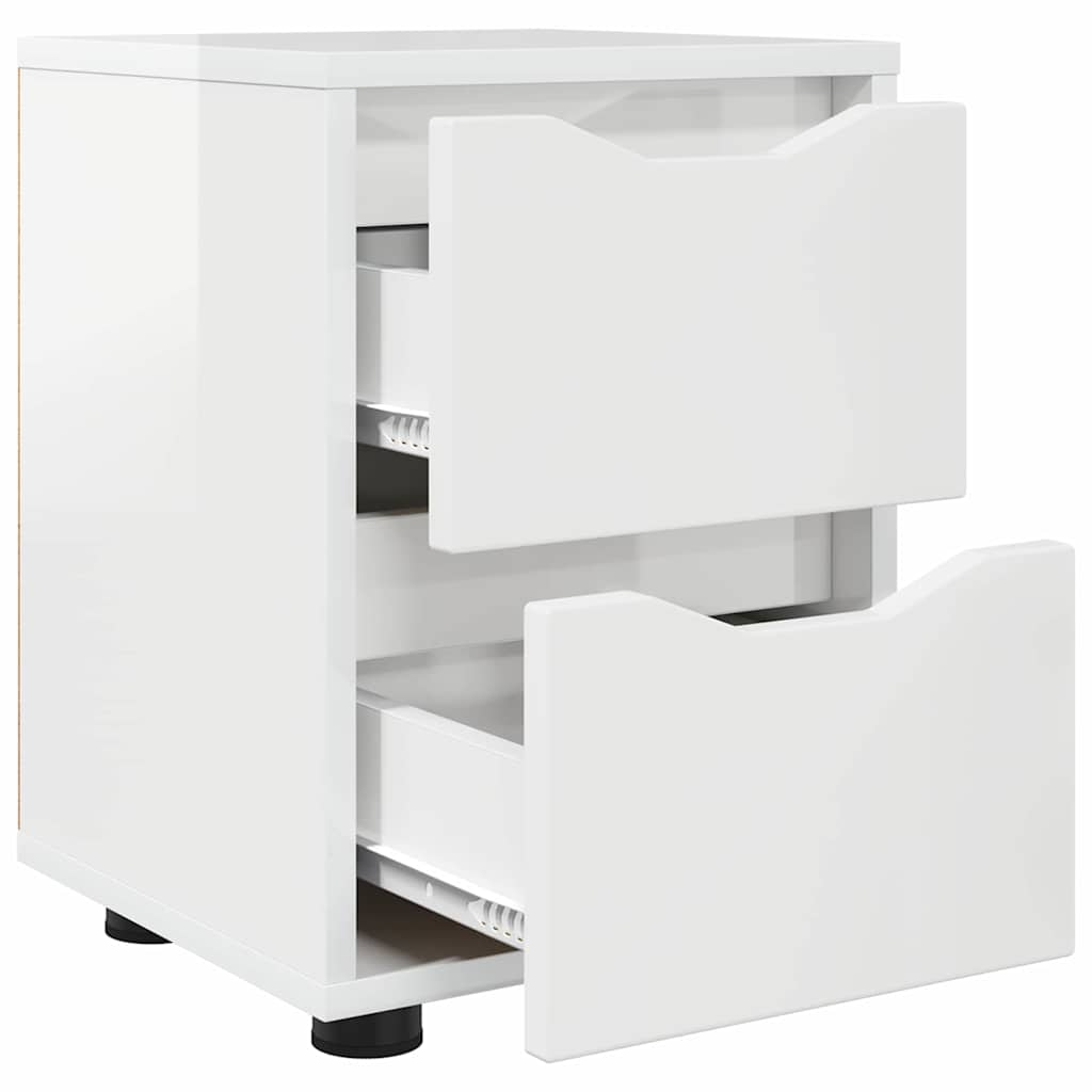 Mesa de Noche brillante 30,5 x 30 x 43 cm Madera contrachapada