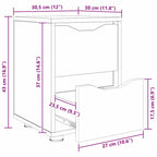 Mesa de Noche brillante 30,5 x 30 x 43 cm Madera contrachapada