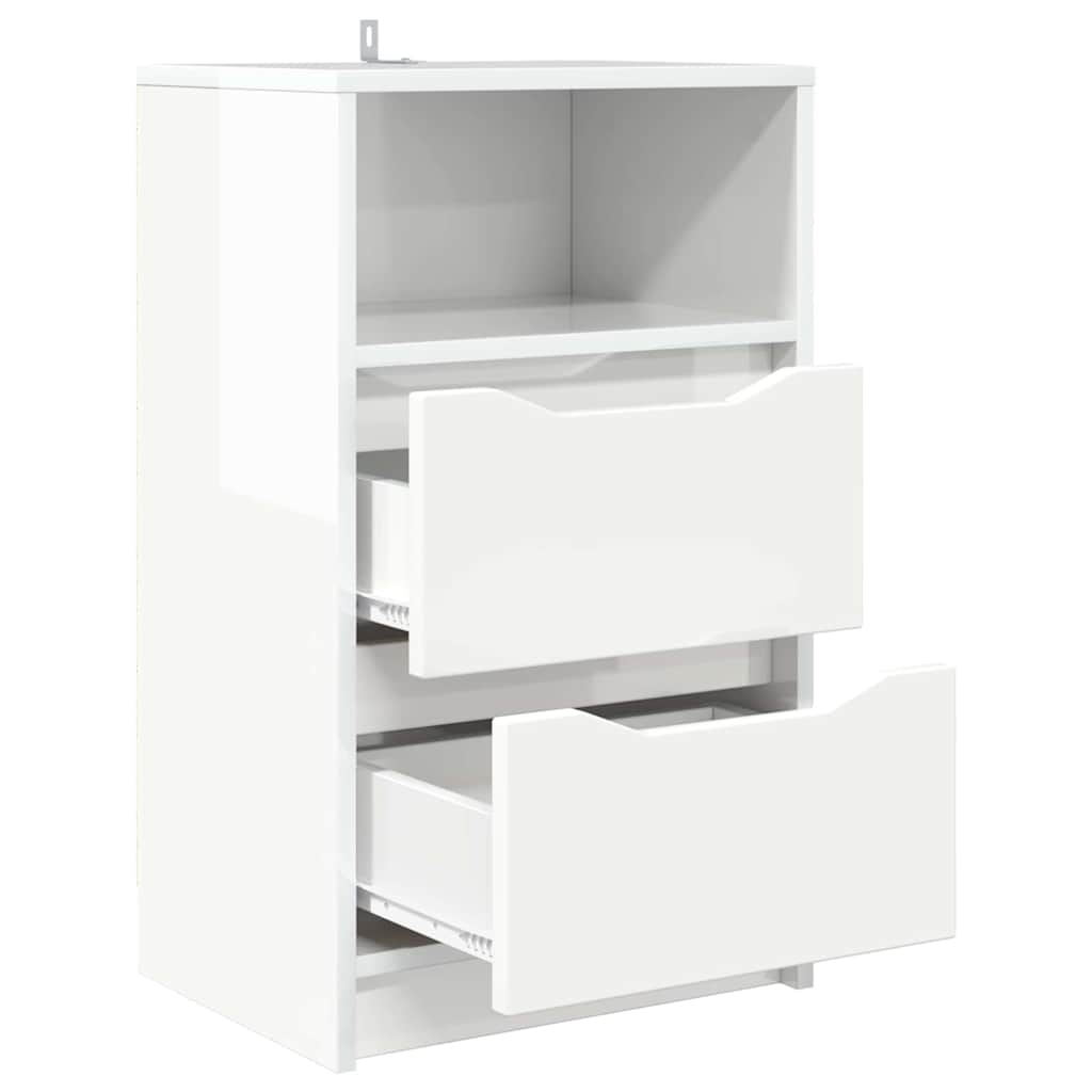 Mesa de Noche brillante 40 x 30 x 467 cm Madera contrachapada