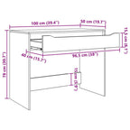 Escritorio Alto Brillo 100 x 50 x 78 cm Madera de ingeniería