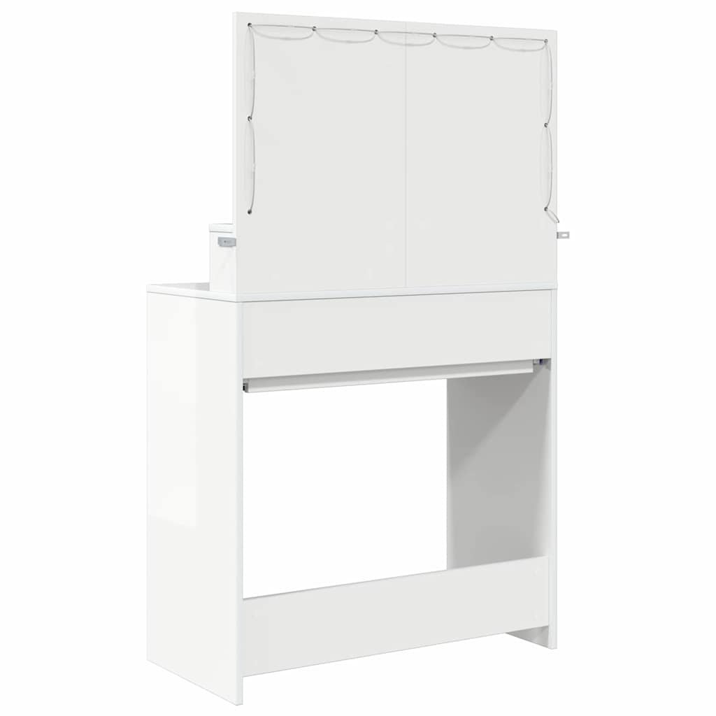 Mesas de tocador de dormitorio brillante 80 x 39,6 x 135 cm