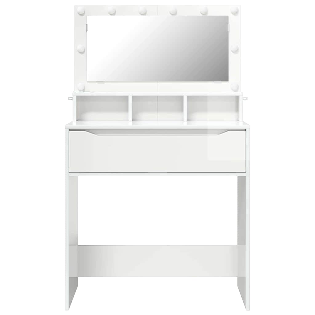 Mesas de tocador de dormitorio brillante 80 x 39,6 x 135 cm