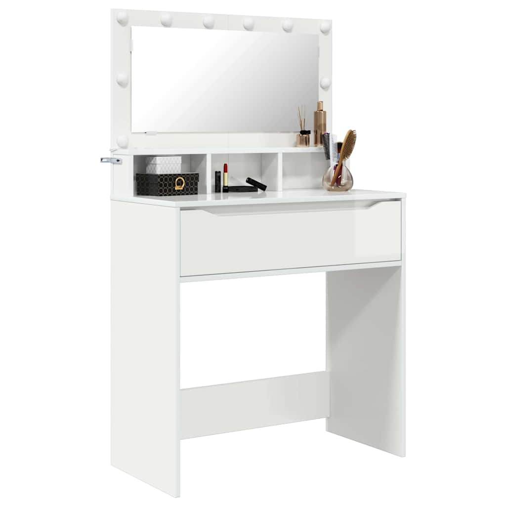 Mesas de tocador de dormitorio brillante 80 x 39,6 x 135 cm
