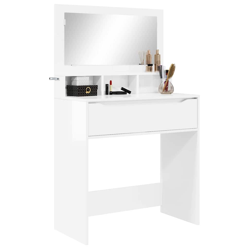 Mesas de tocador de dormitorio brillante 80 x 39,6 x 135 cm