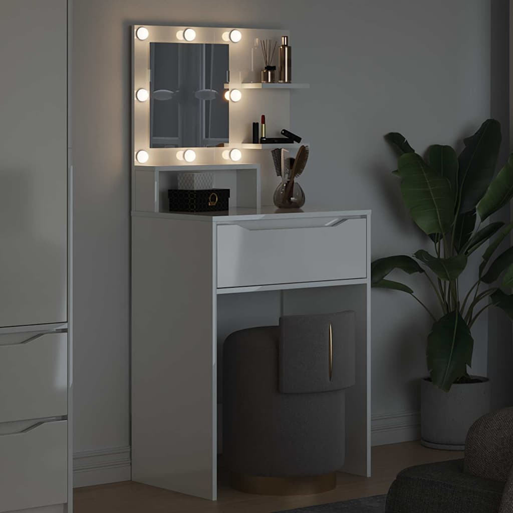 Mesas de tocador de dormitorio brillante 80 x 39,6 x 135 cm