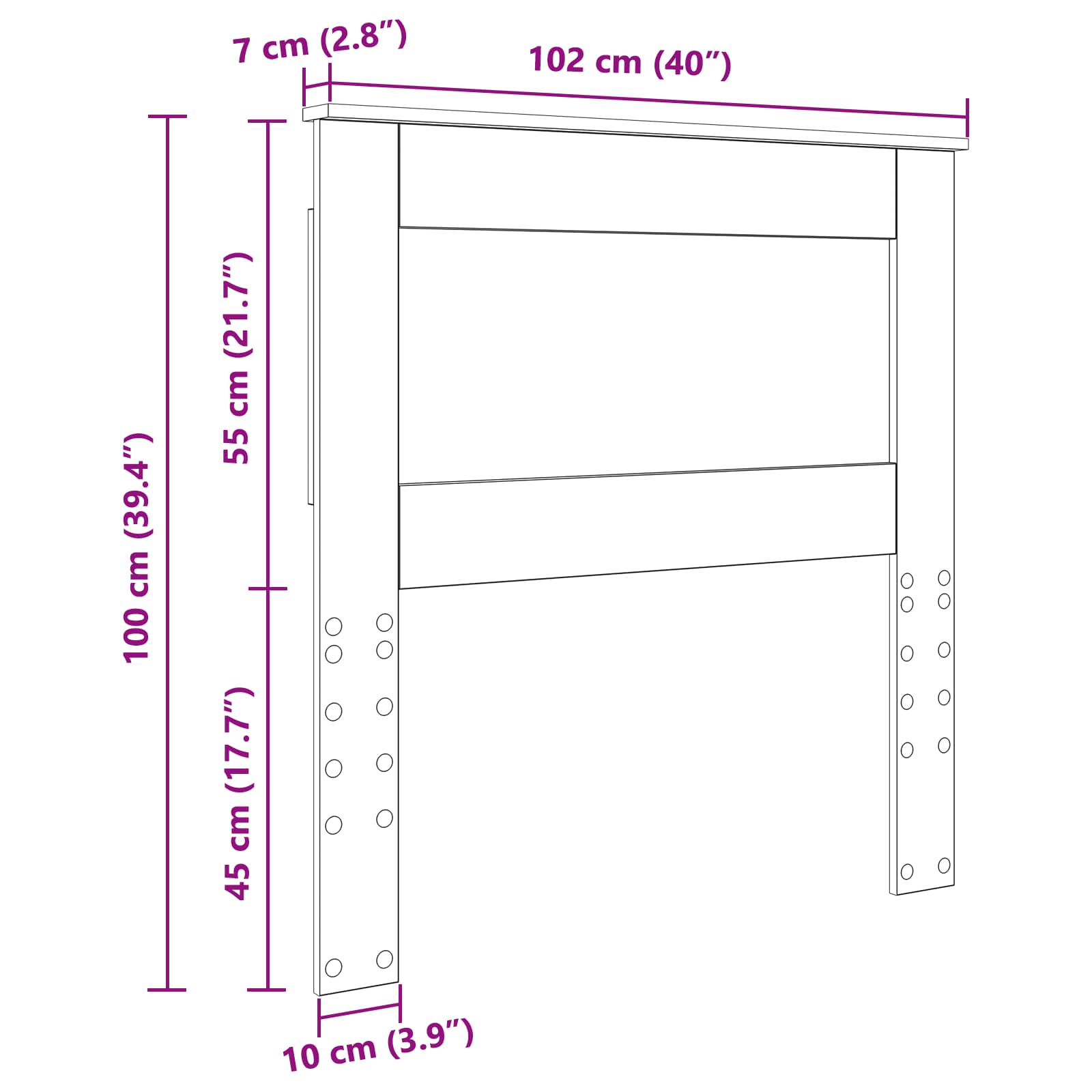 Cabecero con cabecera 100 cm Madera contrachapada