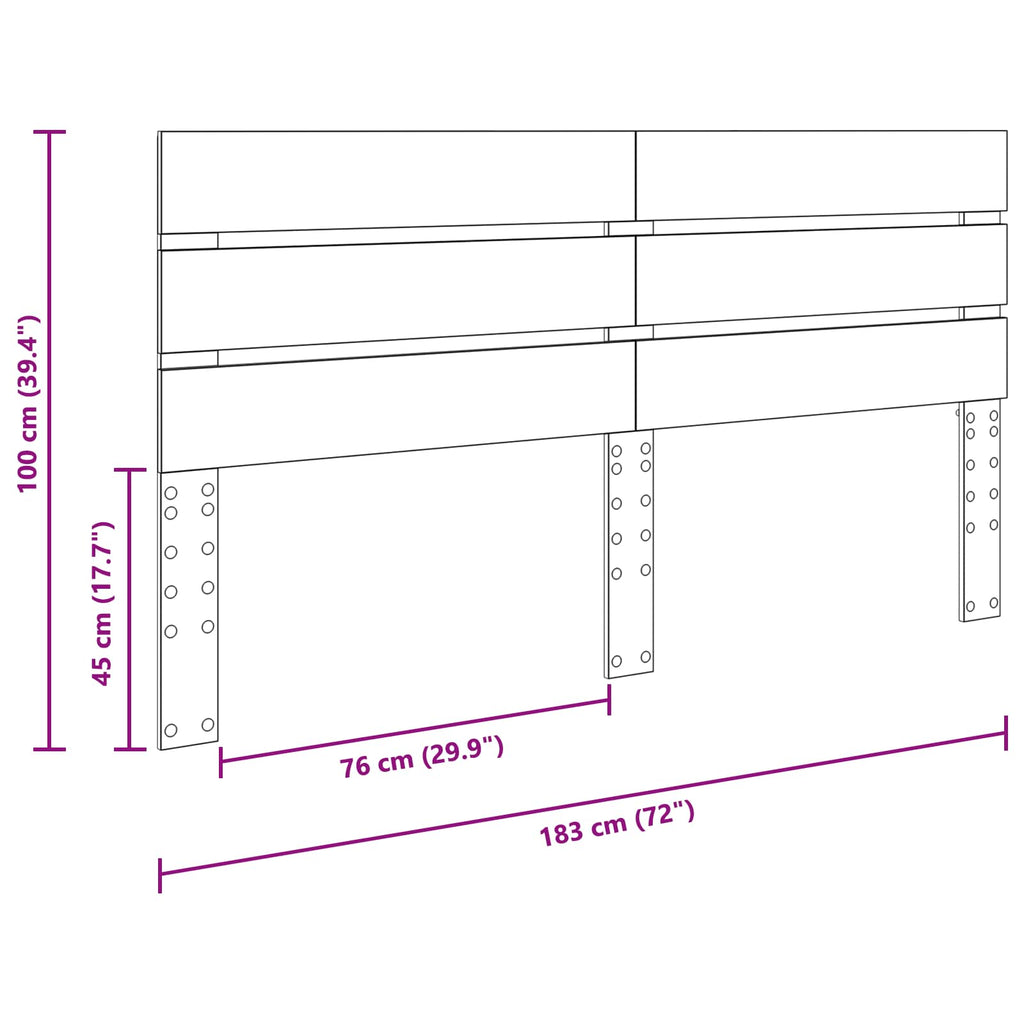 Cabecero Gris Concreto 100 cm Madera de ingeniería
