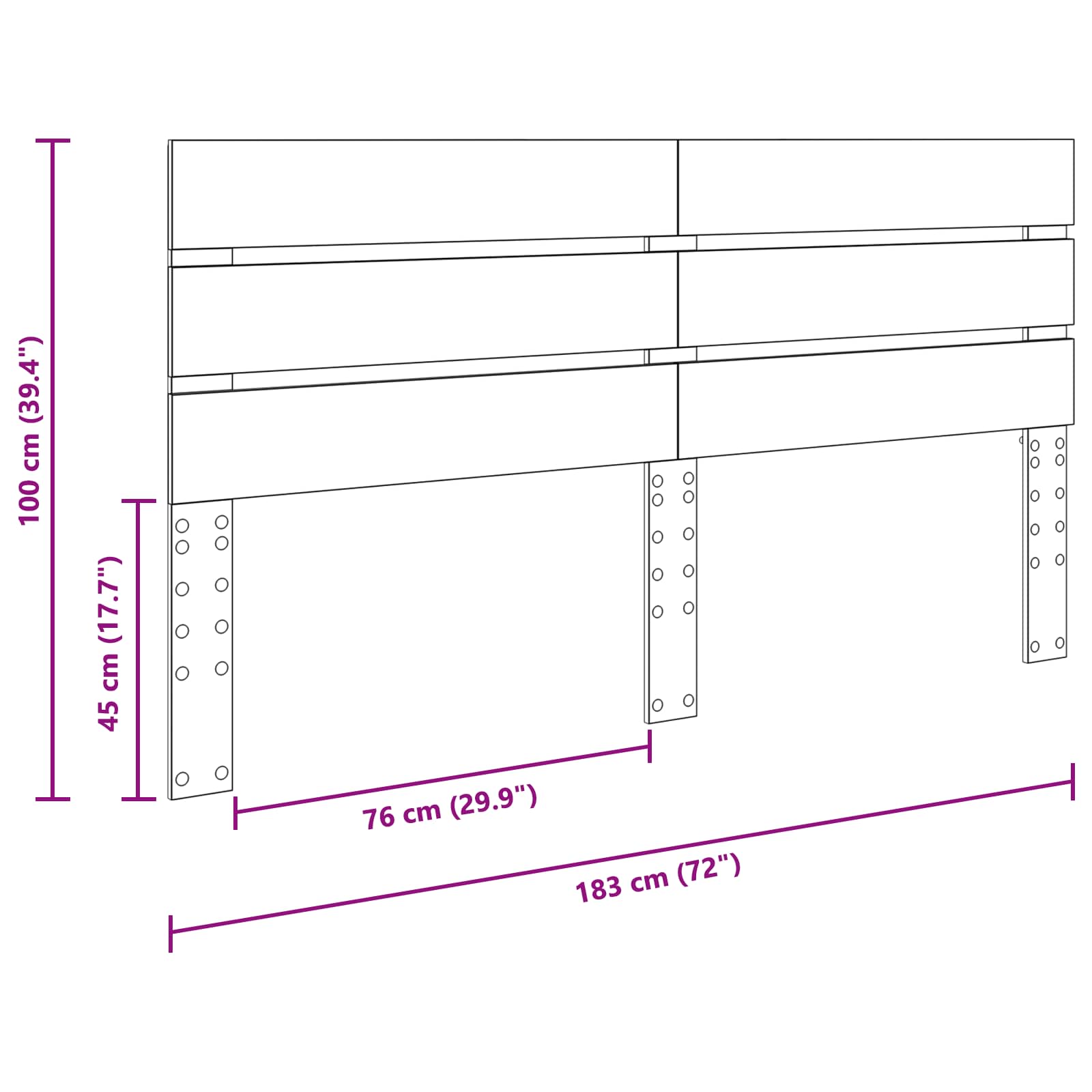 Cabecero Gris Concreto 100 cm Madera de ingeniería