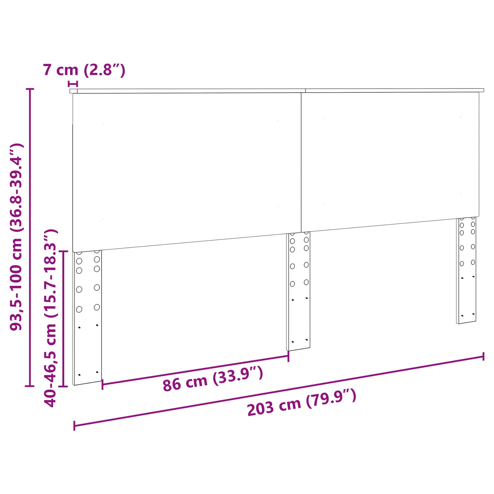 Cabecero 100 cm Madera de ingeniería