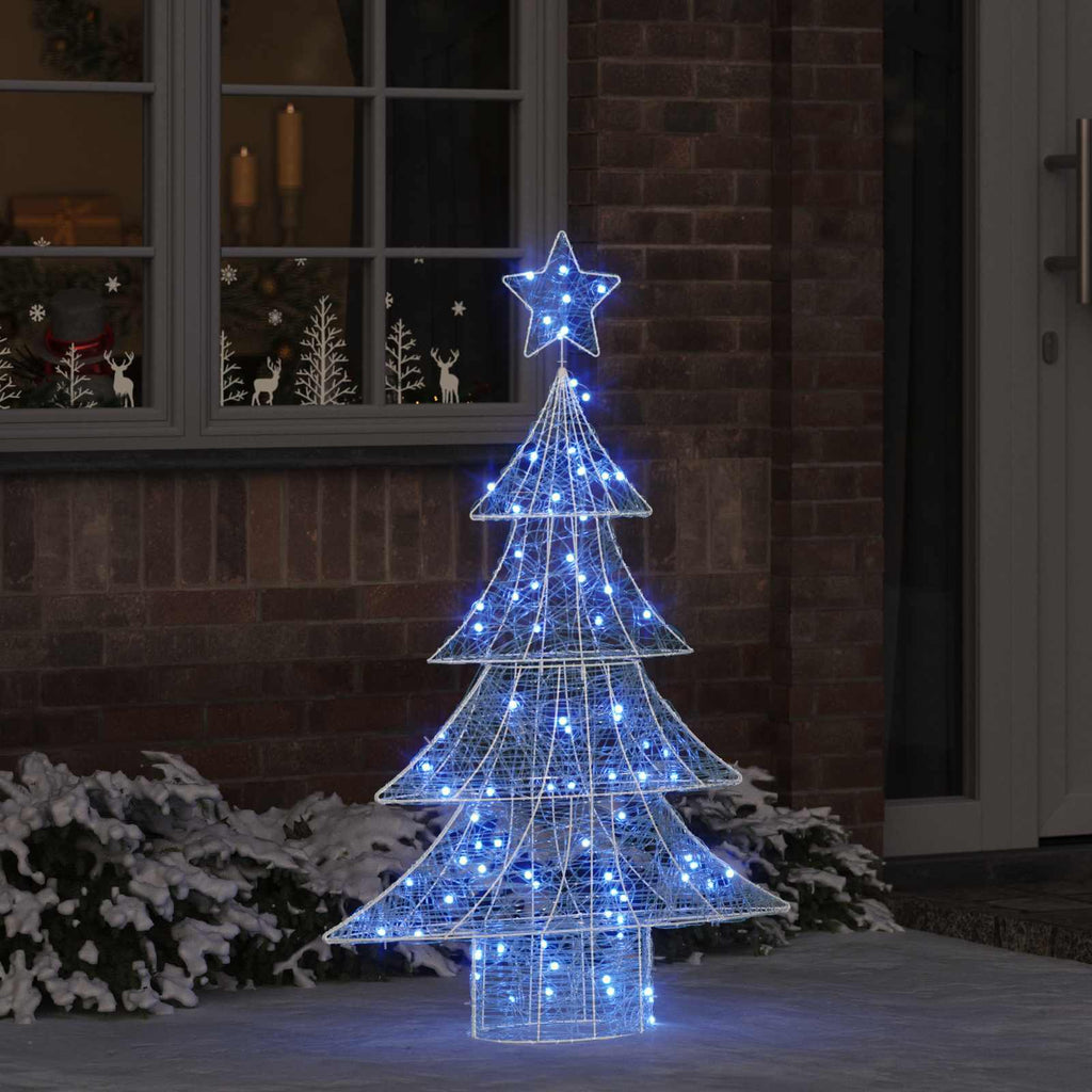 Árbol de Navidad con 100 LED Azul 120 cm Acrílico