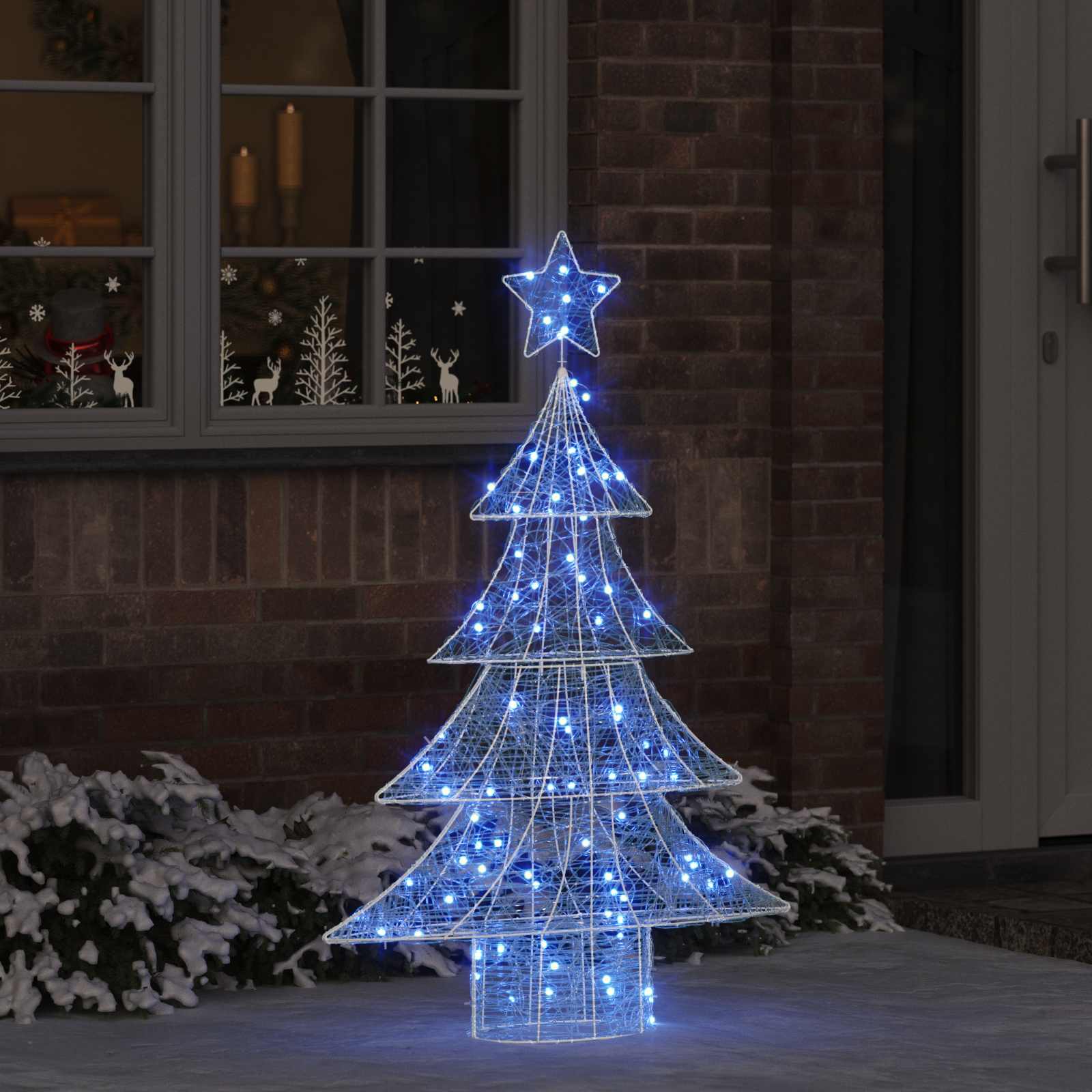Árbol de Navidad con 100 LED Azul 120 cm Acrílico