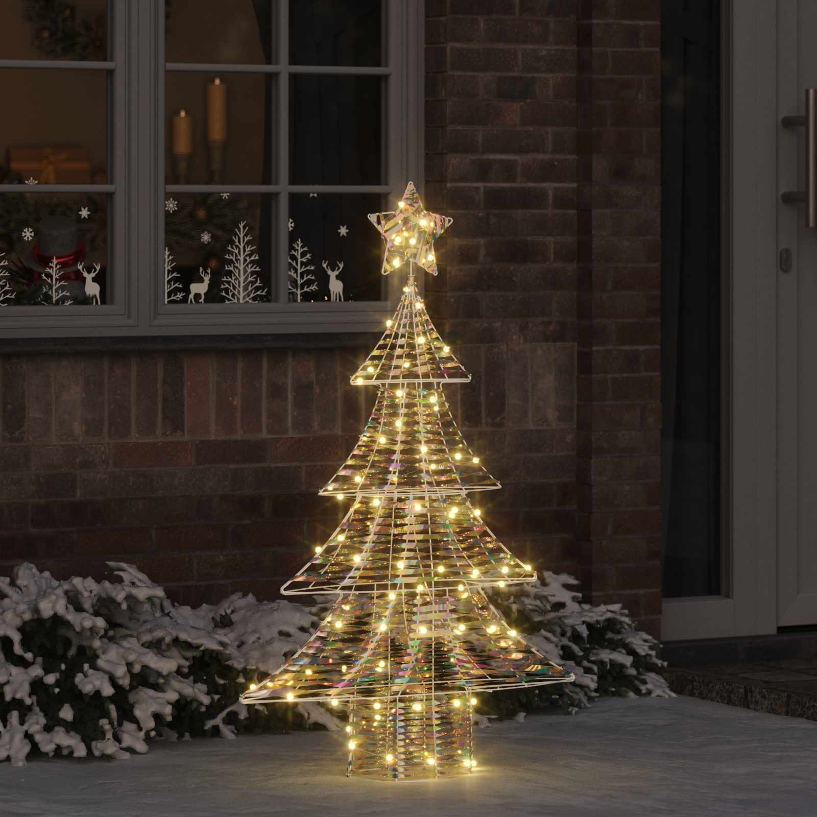 Árbol de Navidad con 120 LED cálido 120,5 cm PET