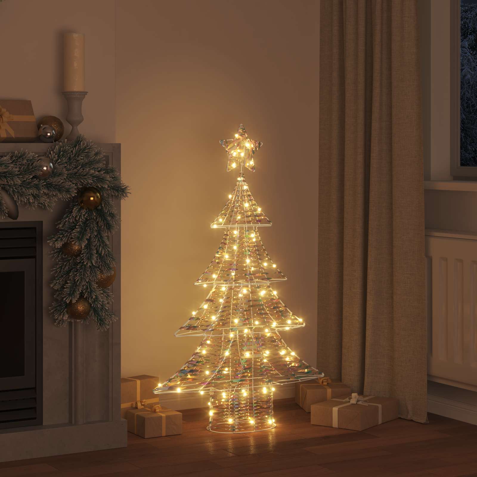 Árbol de Navidad con 120 LED cálido 120,5 cm PET