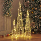 Árbol de Navidad 3 pcs cálido 20 x 20 x 80 cm Acrílico